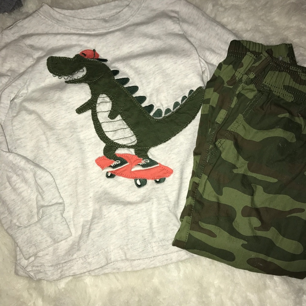 Boys 4T Carter's Camouflage Dinosaur Set NWOT